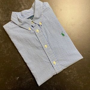 Ralph Lauren Boys Gingham Cotton Poplin Sh…